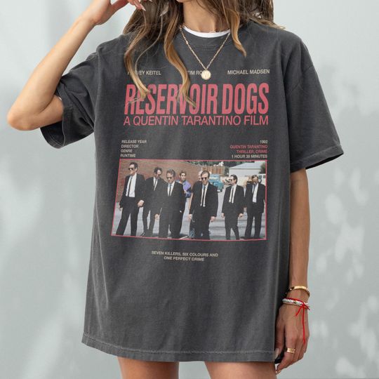 Reservoir Dogs T-Shirt, Unisex Retro Quentin Tarantino 90s Movie Graphic T-Shirt, Gift for Dad or Boyfriend Movie Lover