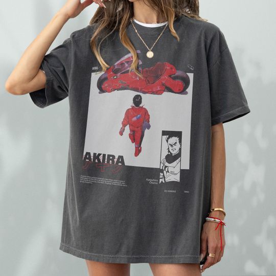 Discover Retro Anime Shirt, Manga Neo Tokyo Cyberpunk Graphic T-Shirt, Anime Movie Lover Gift, Vintage 80s Japanese Cartoon Tshirt