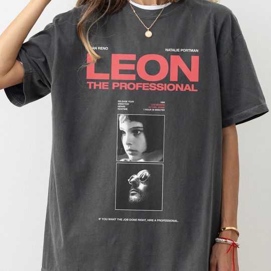 Leon the Professional T-Shirt, Vintage Classic Movie Heavyweight Faded Tee Shirt, Action Movie Memorabilia Gift for Him