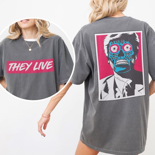 Discover They Live Movie T-Shirt, Retro John Carpenter's They Live Graphic Tee Shirt, Roddy Piper 80s Horror Movie Memorabilia