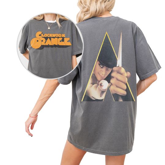 Discover A Clockwork Orange Movie Shirt, Unisex Front Back Logo Graphics Stanley Kubrick Clockwork Orange Classic Film Poster Streetwear Tee