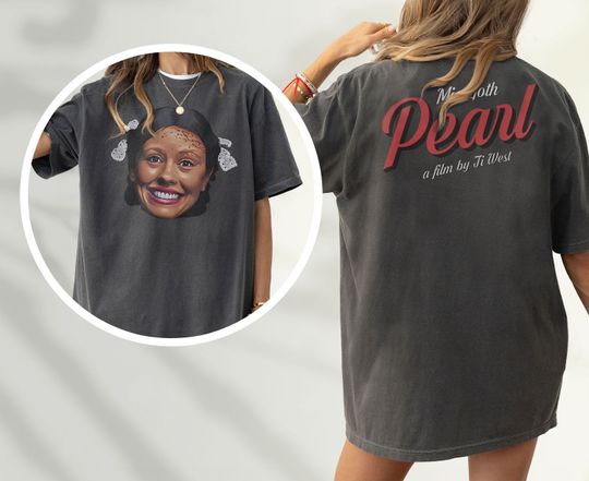 Pearl Movie Front & Back T-Shirt, Heavyweight Mia Goth Vintage Horror Movie Graphic Shirt, Ti West Faded Streetwear Pearl Memorabilia