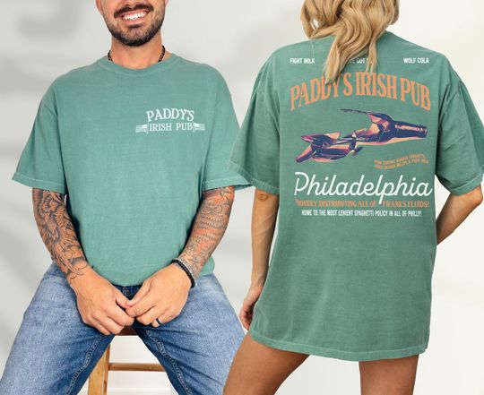 Discover Paddy's Pub T-Shirt, Front Back It's Always Sunny in Philadelphia TV Show Merch Apparel, Funny Irish Bar St. Patrick's Day Graphic Tee