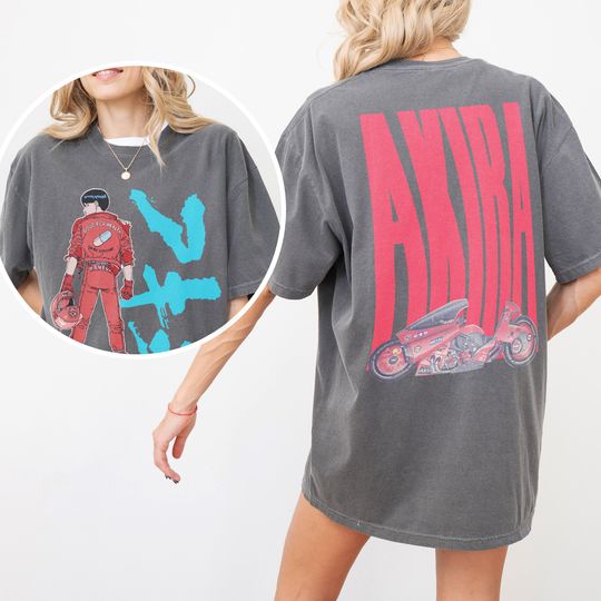 Akira Graphic T-Shirt, Retro Anime Movie Graphic Tee Shirt, Neo Tokyo Cyberpunk Manga Apparel, Vintage 80s Merch Front Back Graphic