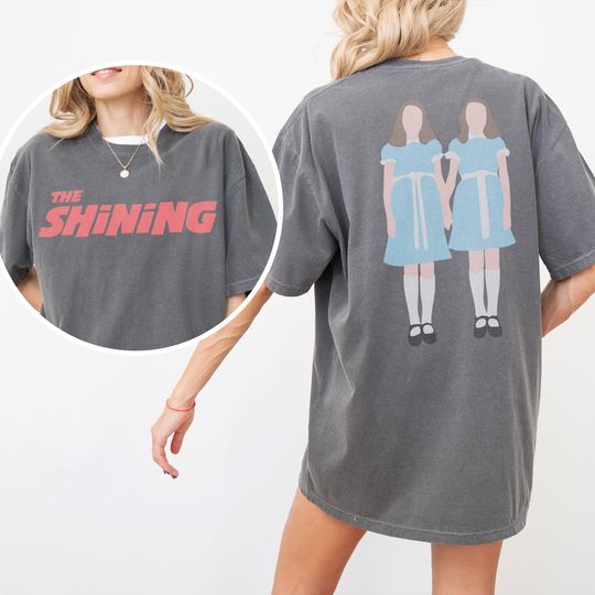 The Shining Movie T-Shirt, Creepy Shining Twins Graphic Tee with Back Graphic Design, Stanley Kubrick Horror Film Memorabilia Shirt