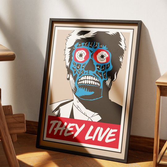 Discover They Live Movie Poster, Vintage John Carpenter Horror Movie Decor Poster