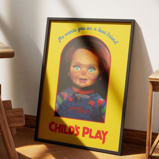 Chucky Child's Play Poster, Vintage Horror Movie Poster, Chucky Doll Box Movie Memorabilia Collectible