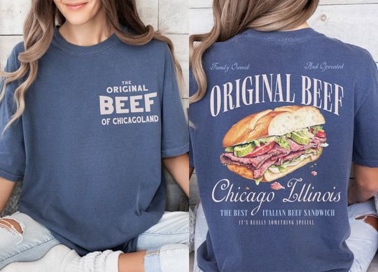 Discover The Bear TV Show Shirt, Jeremey Allen White Retro Graphic T-Shirt, Vintage Original Beef of Chicagoland Restaurant Sandwich Tee