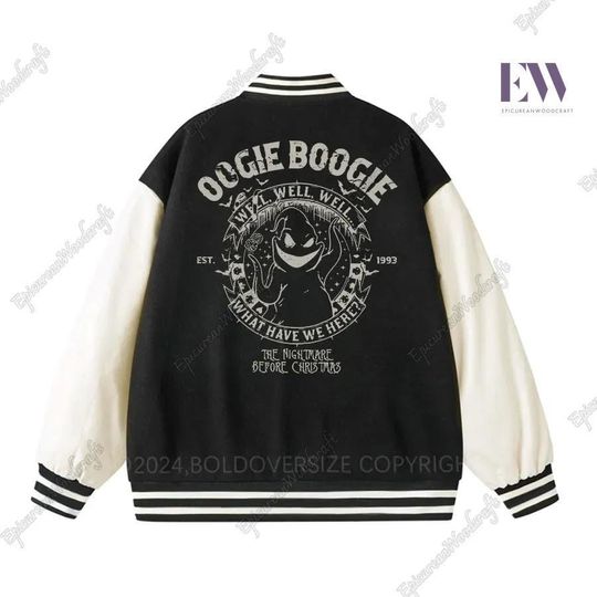 Oogie Boogie Baseball Jacket, Disney Boogie Jacket, Boogie Man Men Jacket, Halloween Racing Jacket, Nightmare Before Christmas Jacket