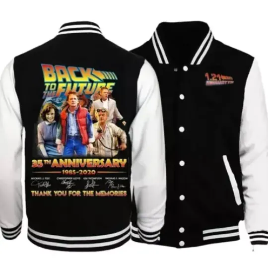 Discover Women Men Hoodie Baseball Uniform Movies Back to the Future Jacket