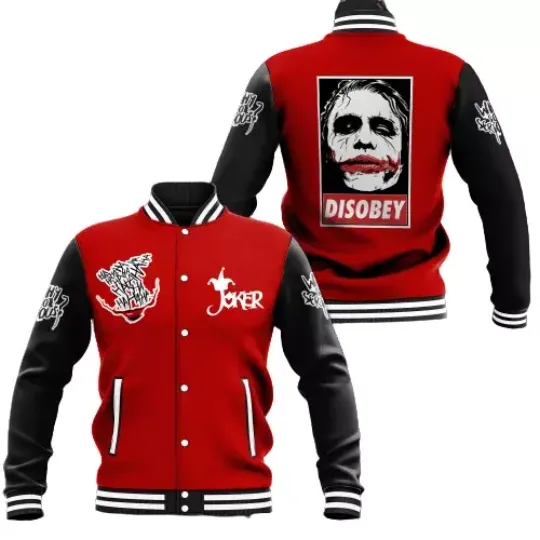 Joker Clown Disobey Hahaha Why So Serious Halloween Baseball Jacket