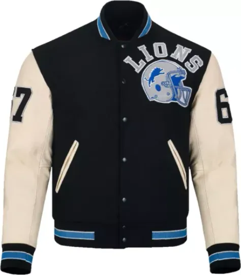 Discover Men’s Beverly Hills Cop Axel Foley Varsity Murphy Cop Detroit Lion Jacket