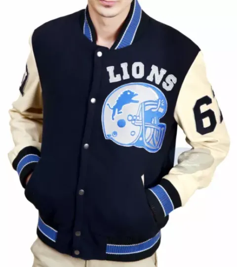 Beverly Hills Cop Axel Foley Detroit Lions Vintage Sports Baseball Jacket