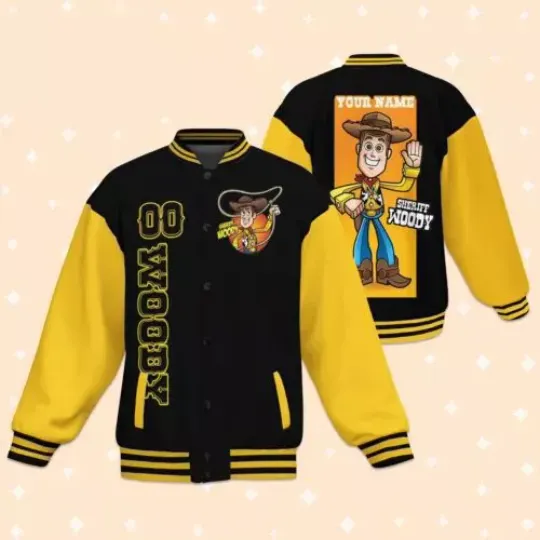 Discover Personalized Pixar Toy Story Character Sheriff Woody Halloween Baseball Jacket