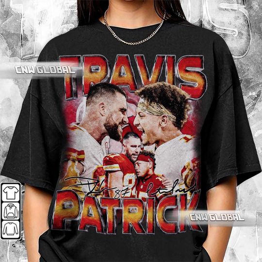 Discover Patrick Mahomes Travis Kelce Kansas City Football Shirt, Bootleg Sport Christmas Gift Fathers Day Vintage 90s Y2K, Football Fan Gift