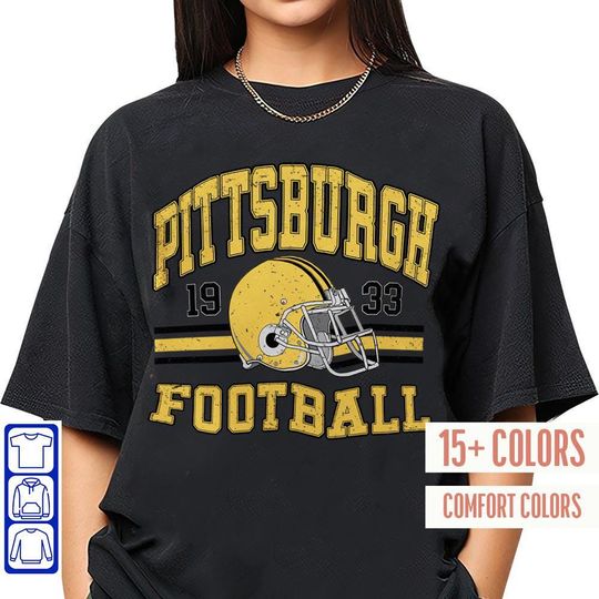 Discover Pittsburgh Football Vintage Sweatshirt, Steeler Crewneck Retro Shirt, Gift For Fan Pittsburgh Football