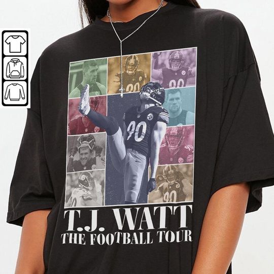 T.J. Watt Pittsburgh Football Merch Shirt, Steeler Vintage 90s Bootleg Sweatshirts, Football American Eras Tour Fan