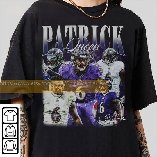 Vintage 90s Graphic Style Patrick Queen T-Shirt, Patrick Queen Shirt, Baltimore Football Shirt, Vintage Oversized Sport Shirt