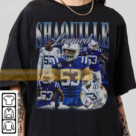 Discover Vintage 90s Graphic Style Shaquille Leonard T-Shirt, Shaquille Leonard Shirt, Indianapolis Football Shirt, Vintage Oversized Sport Shirt