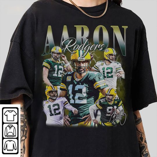 Vintage 90s Graphic Style Aaron Rodgers T-Shirt,Aaron Rodgers Shirt, Green Bay Football Shirt, Vintage Oversized Sport Shirt