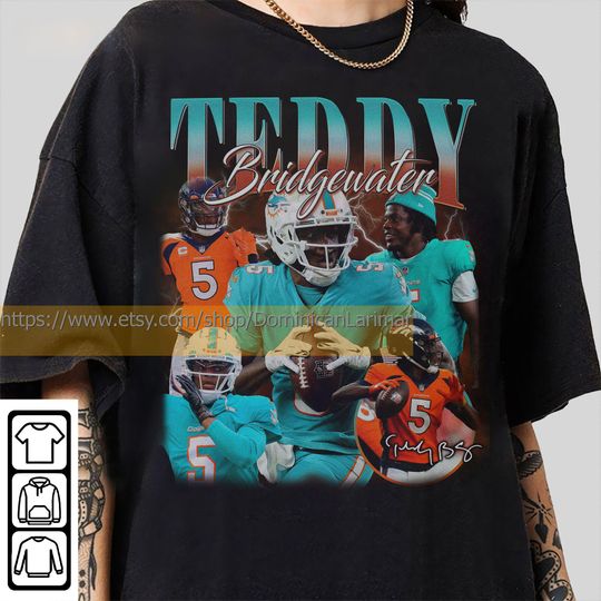 Vintage 90s Graphic Style Teddy Bridgewater T-Shirt, Teddy Bridgewater Shirt, Miami Football Shirt, Vintage Oversized Sport Shirt