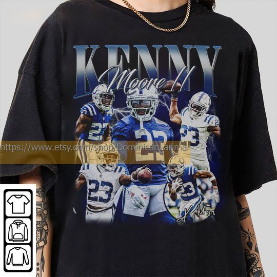 Discover Vintage 90s Graphic Style Kenny Moore II T-Shirt, Kenny Moore II Shirt,Indianapolis Football Shirt, Vintage Oversized Sport Shirt
