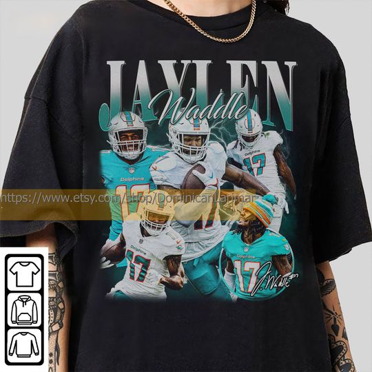 Vintage 90s Graphic Style Jaylen Waddle T-Shirt, Jaylen Waddle Shirt, Miami Football Shirt, Vintage Oversized Sport Shirt
