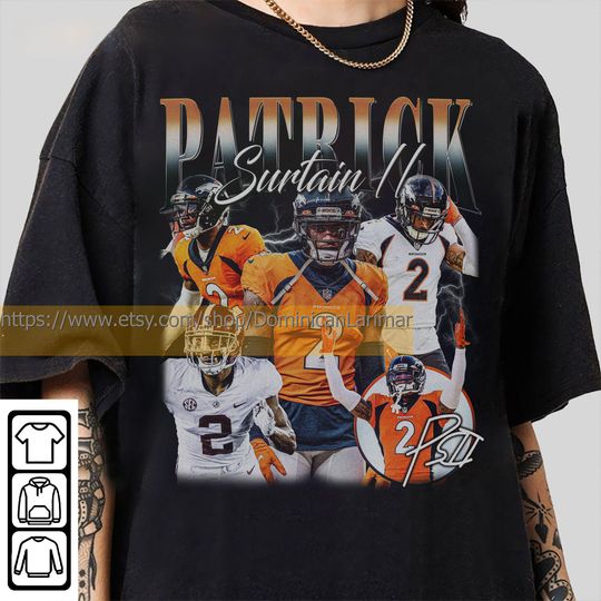 Discover Vintage 90s Graphic Style Patrick Surtain II T-Shirt,Patrick Surtain II Shirt,Denver Football Shirt,Vintage Oversized Sport Shirt