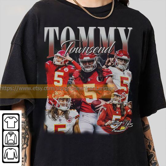 Discover Vintage 90s Graphic Style Tommy Townsend T-Shirt, Tommy Townsend Shirt, Kansas City Football Shirt, Vintage Oversized Sport Shirt