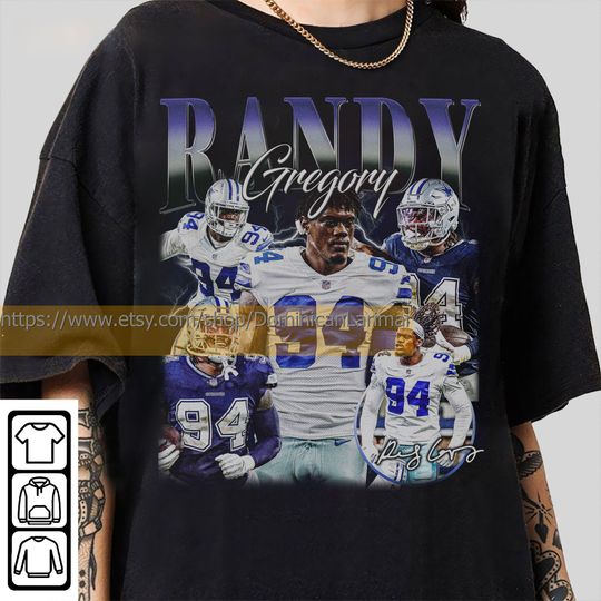 Discover Vintage 90s Graphic Style Randy Gregory T-Shirt, Randy Gregory Shirt, Denver Football Shirt, Vintage Oversized Sport Shirt