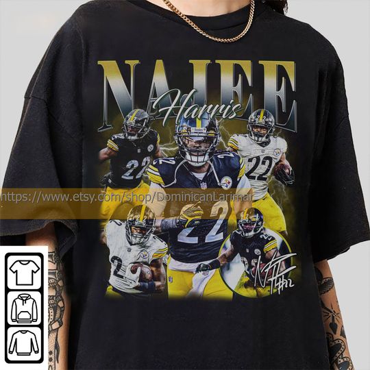 Vintage 90s Graphic Style Najee Harris T-Shirt, Najee Harris Shirt, Pittsburgh Football Shirt, Vintage Oversized Sport Shirt