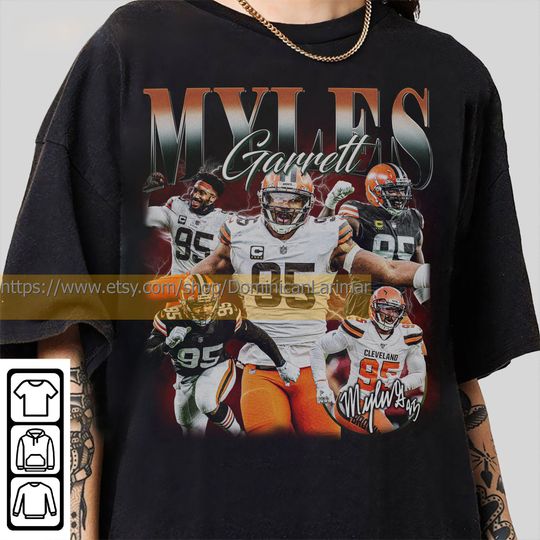 Vintage 90s Graphic Style Myles Garrett T-Shirt, Myles Garrett Shirt, Cleveland Football Shirt, Vintage Oversized Sport Shirt