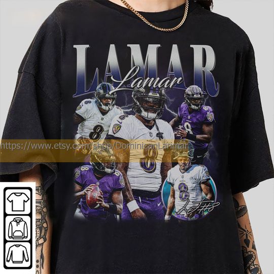 Vintage 90s Graphic Style Lamar Jackson T-Shirt, Lamar Jackson Shirt, Baltimore Football Shirt, Vintage Oversized Sport Shirt