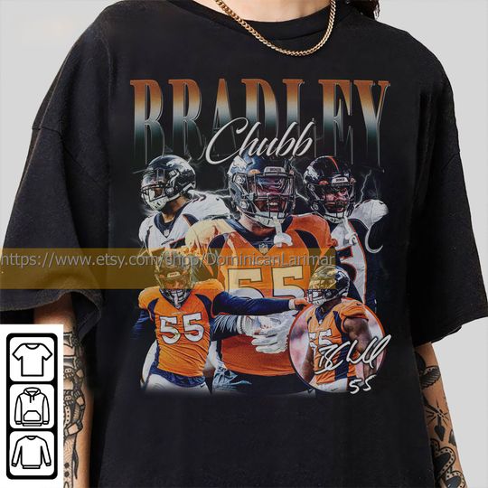 Vintage 90s Graphic Style Bradley Chubb T-Shirt, Bradley Chubb Shirt, Denver Football Shirt, Vintage Oversized Sport Shirt