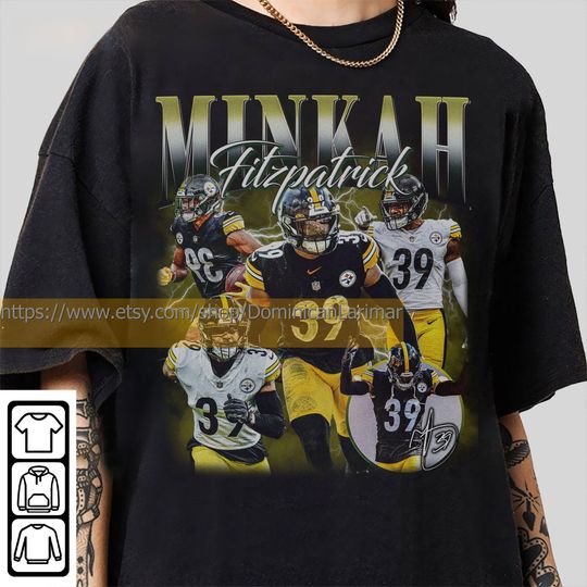 Discover Vintage 90s Graphic Style Minkah Fitzpatrick T-Shirt, Minkah Fitzpatrick Shirt, Pittsburgh Football Shirt, Vintage Oversized Sport Shirt