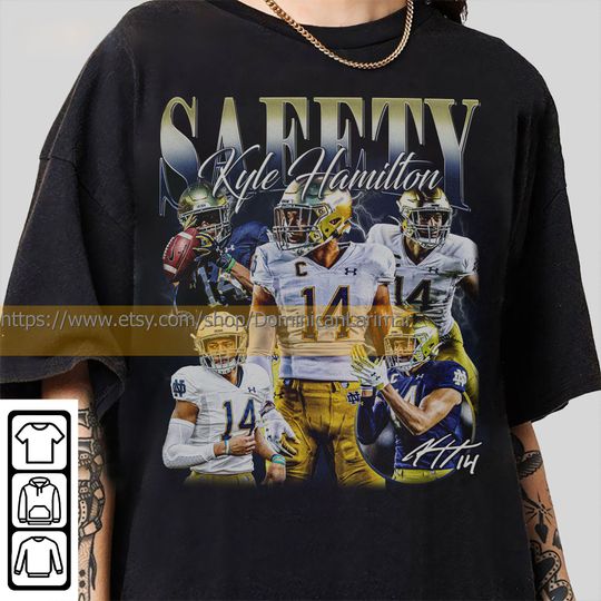 Discover Vintage 90s Graphic Style  Safety Kyle Hamilton T-Shirt,  Safety Kyle Hamilton Shirt,Baltimore Football Shirt, Vintage Oversized Sport Shirt