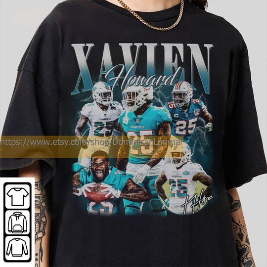 Discover Vintage 90s Graphic Style Xavien Howard T-Shirt, Xavien Howard Shirt, Miami Football Shirt, Vintage Oversized Sport Shirt