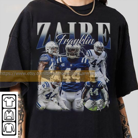 Discover Vintage 90s Graphic Style Zaire Franklin T-Shirt, Zaire Franklin Shirt,Indianapolis Football Shirt, Vintage Oversized Sport Shirt