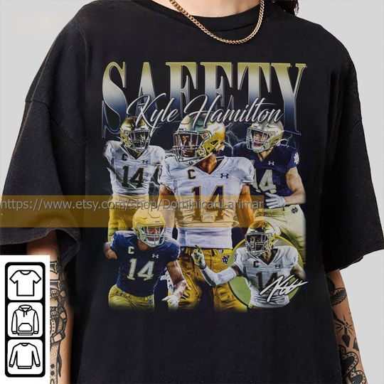 Discover Vintage Safety Kyle Hamilton T-Shirt, Safety Kyle Hamilton Shirt, Baltimore Football Shirt, Vintage Oversized Sport Shirt