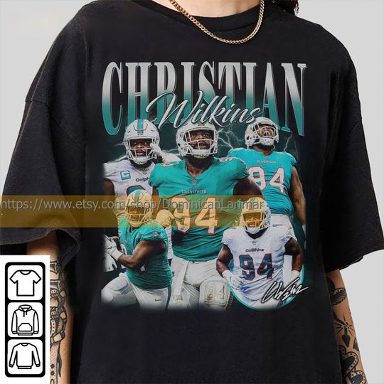 Discover Vintage 90s Graphic Style Christian Wilkins T-Shirt, Christian Wilkins Shirt, Miami Football Shirt, Vintage Oversized Sport Shirt