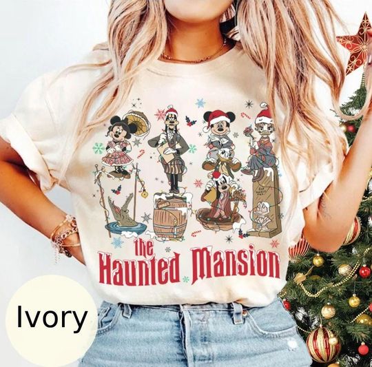 Disney Haunted Mansion Christmas Shirt, Mickey and Friends Christmas Shirt