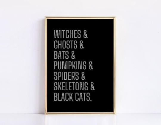 Minimalist Halloween decor, Halloween things print, Halloween printable art