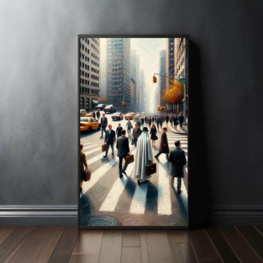 Discover The Melancholy Ghost - Business In the City (Unique Halloween Oil Painting Poster/Print)