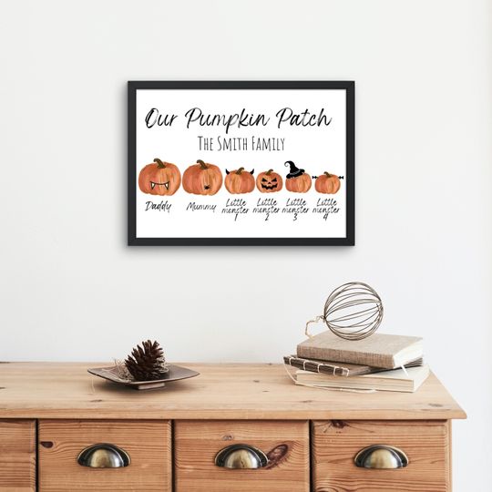 Discover Personalized Pumpkin Patch Family Poster | Halloween Decor