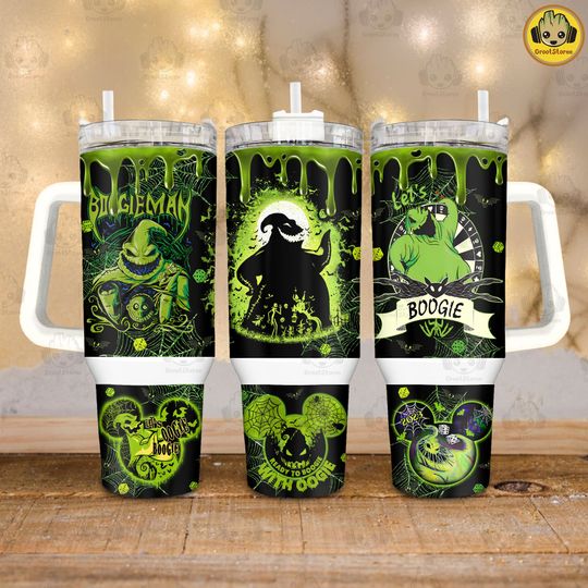 Discover Halloween 40 oz Quencher Tumbler, Halloween Nightmare 40oz Tumbler Sublimation, Green Monster Stanley