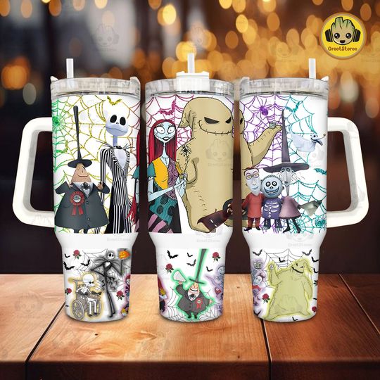 Discover Horror Halloween 40 oz Quencher Tumbler, Nightmare Coffee 40oz Tumbler Designs