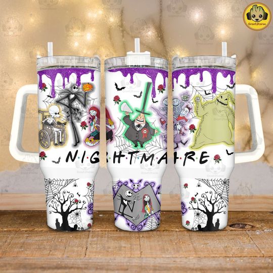 Discover Horror Halloween 40 oz Quencher Tumbler, Nightmare Friends Stanley 40oz Tumbler