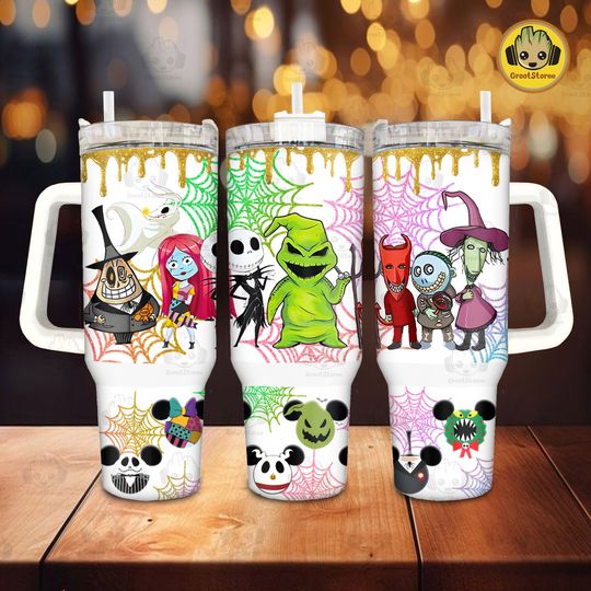 Discover Halloween Nightmare Friends 40 oz Coffee Tumbler, Halloween Character 40oz Quencher Tumbler