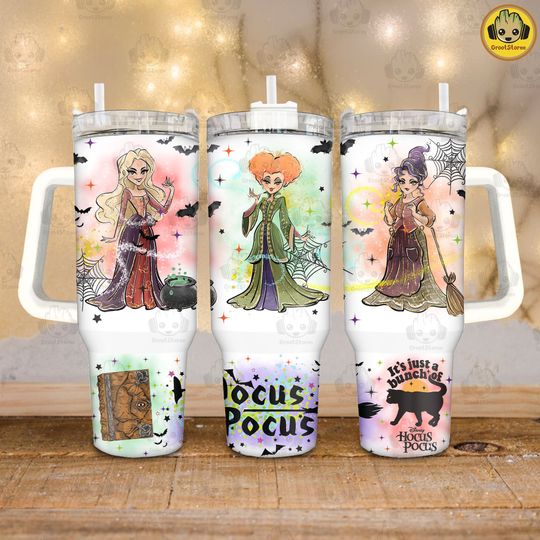 Discover I Smell Children 40oz Tumbler Sublimation Design, Halloween Witch Sisters 40 oz Quencher Tumbler