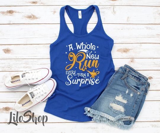 Discover A Whole New Run Tank, Aladdin Tank Top, Jasmine Tank Top, Women's Racerback Tank Top, Magic Kingdom Shirts